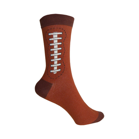 Football Crew Socks in Brown