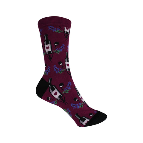 Wine Crew Socks in Wine