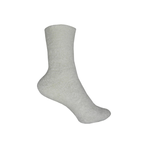 Microfiber Fuzzy Crew Socks in Ivory