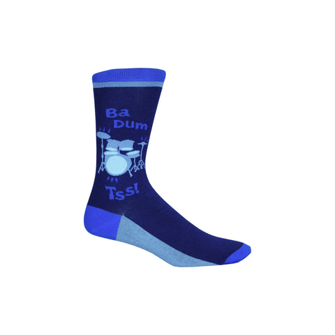 Drum Set Crew Socks in Blue