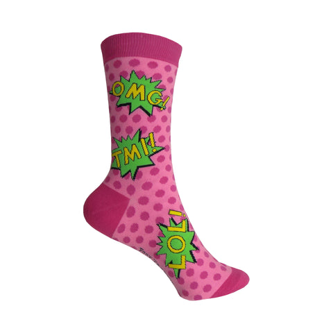 OMG! Crew Socks in Pink