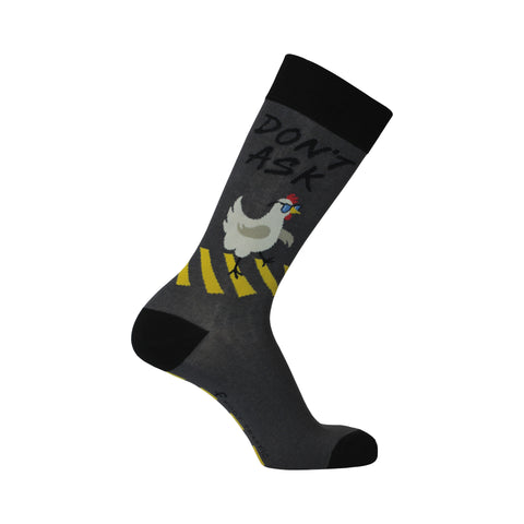 Chicken Crew Socks in Gray