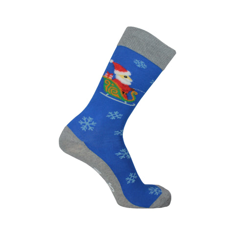 Sleigh What Crew Socks in Blue