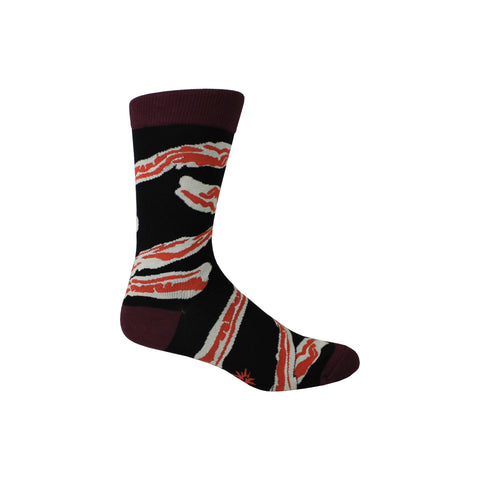 Bacon Crew Socks in Black