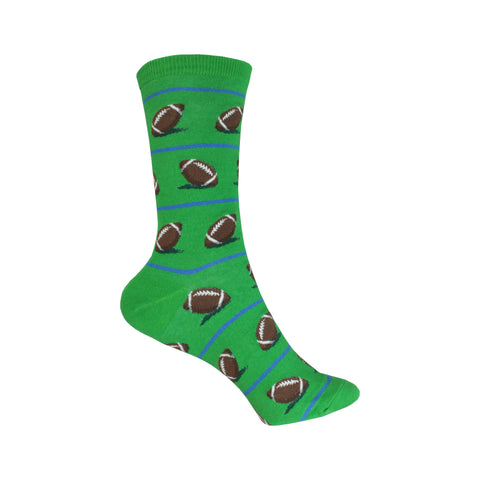 Football Crew Socks in Green