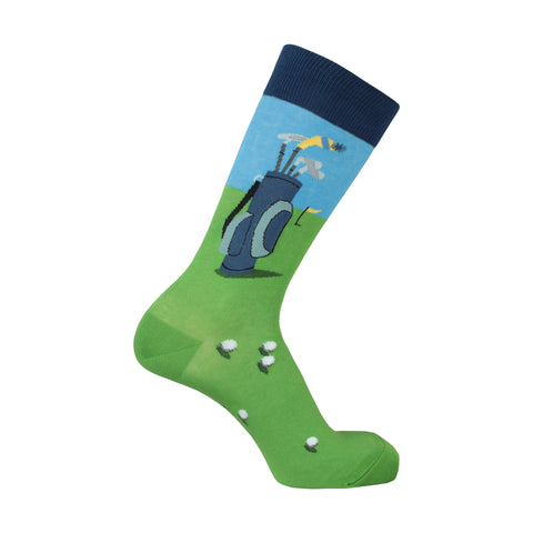 Golfbag Crew Socks in Blue and Green