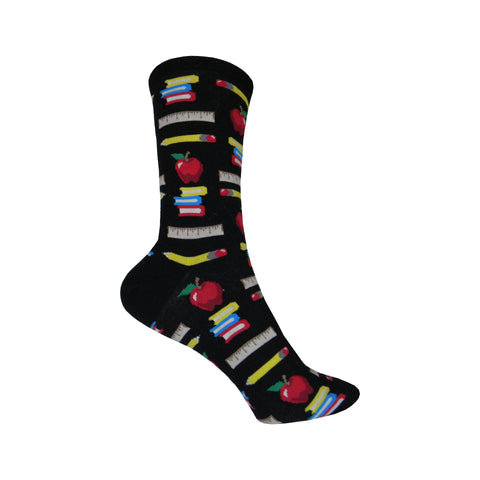 Teacher's Pet Crew Socks in Black