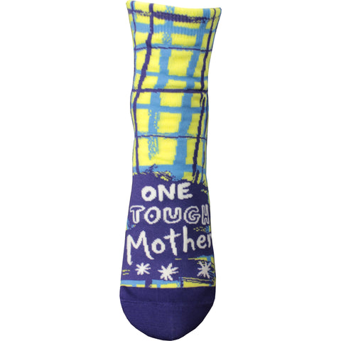 One Tough Mother Ankle Socks in Green and Blue