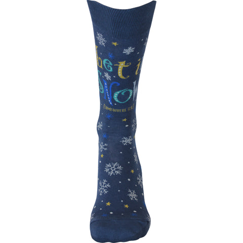 Let it Snow Crew Socks in Blue