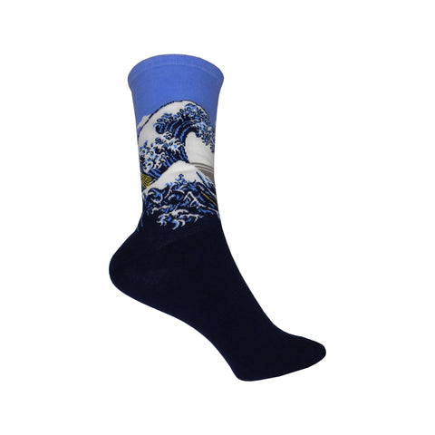 Great Wave Crew Socks in Pale Purple