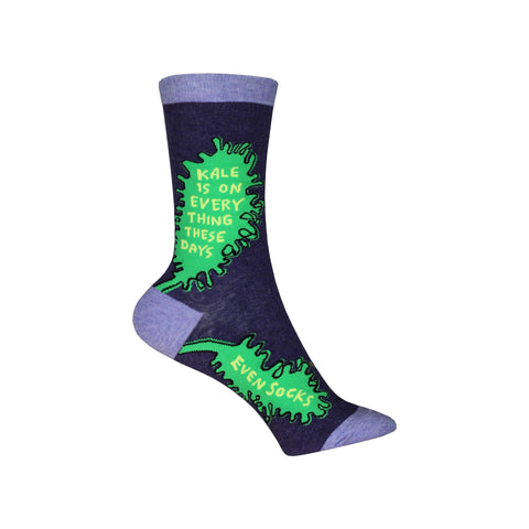 Kale Crew Socks in Purple