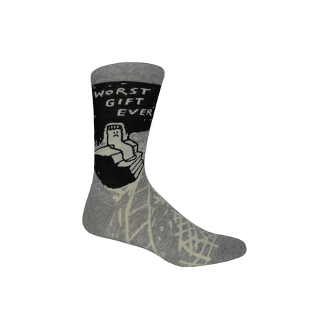 Worst Gift Ever Crew Socks in Black and Gray