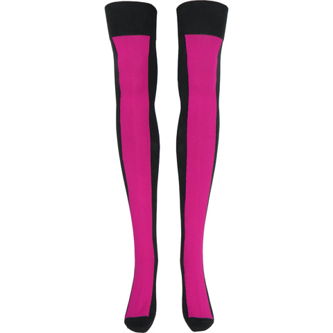 Neon Racer Over The Knee Socks in Fuchsia