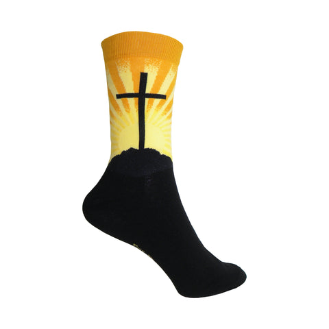 Cross Crew Socks in Yellow and Black