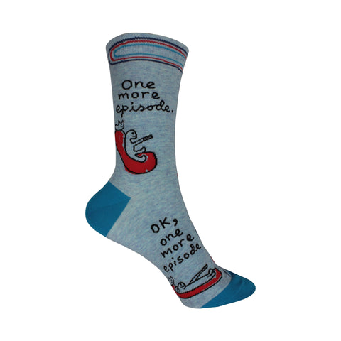 One More Episode Crew Socks in Blue