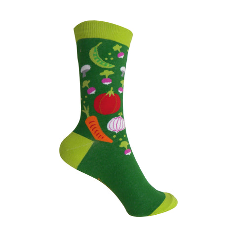 Veggie Garden Crew Socks in Green