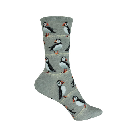 Puffins Crew Socks in Sweatshirt Gray