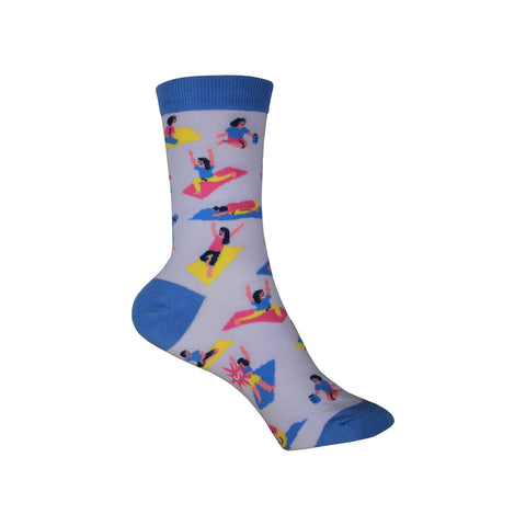 Pose Your Toes Crew Socks in Blue
