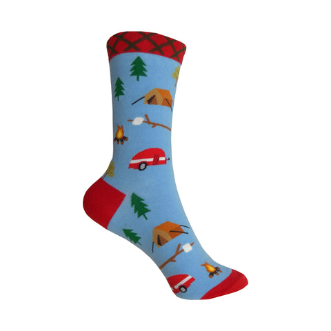 Camping Crew Socks in Blue