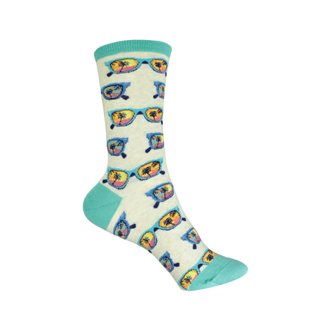 Seeshore Crew Socks in Ivory Heather