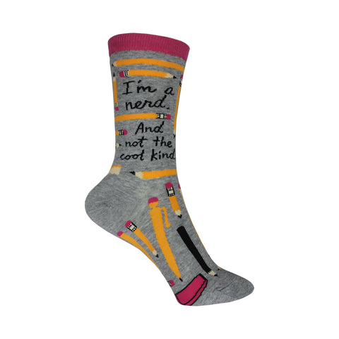 I'm a Nerd Crew Socks in Gray