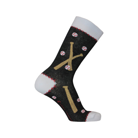 Baseball Crew Socks in Black