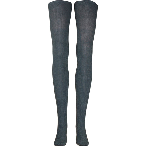 Cable Over The Knee Socks in Charcoal Gray