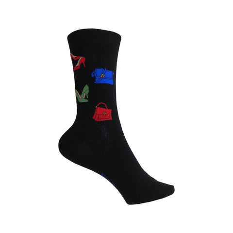 Shoes & Purses Crew Socks in Black
