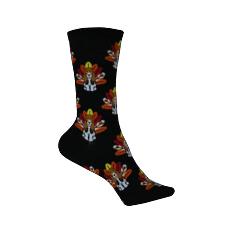Turkey Dog Crew Socks in Black