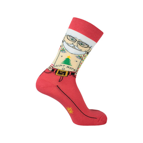 Saint Nick Crew Socks in Red