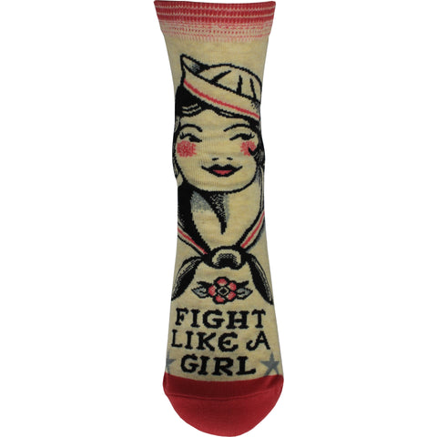 Fight Like a Girl Ankle Socks in Pink