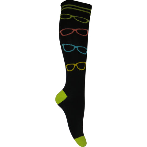 Sunglasses Knee High Socks in Black