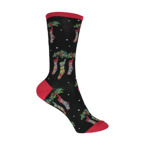 Stockings Crew Socks in Black