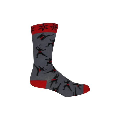 Ninjas Crew Socks in Gray