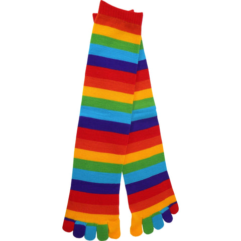 Rainbow Stripe Mid Calf Socks in Rainbow