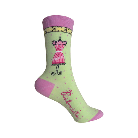 Fashionista Crew Socks in Soft Green