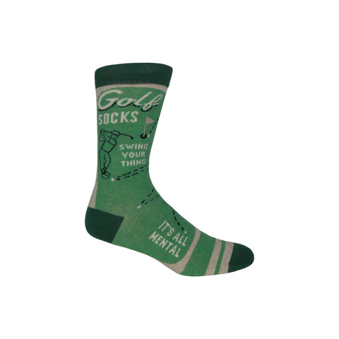 Golf Strategy Crew Socks in Green