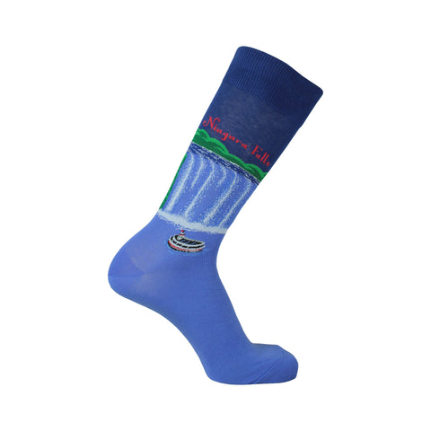 Niagara Falls Crew Socks in Blue