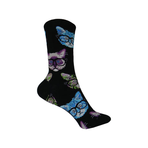 Kittenster Crew Socks in Black