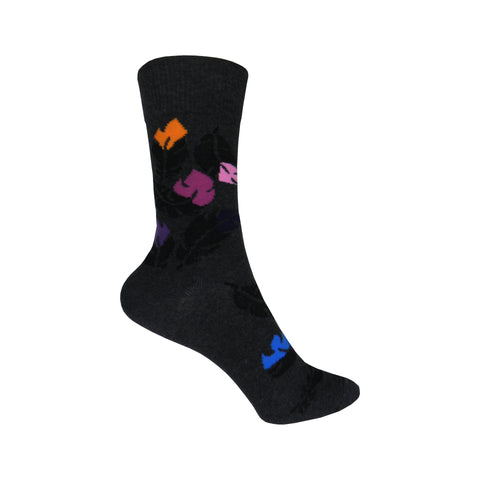 Feather Crew Socks in Charcoal