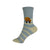 Fuzzy Fox Crew Socks in Blue Heather