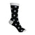 Pack of Four Individual Mismatched Crew Socks in Black, White, and Shades of Gray