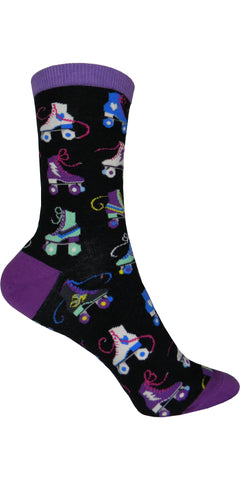 Roller Skates Crew Socks in Black