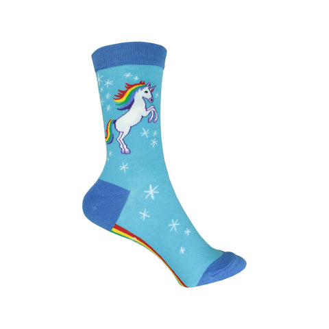 Magestic Unicorn Crew Socks in Blue