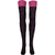 Mustache Pink Over The Knee Socks in Black