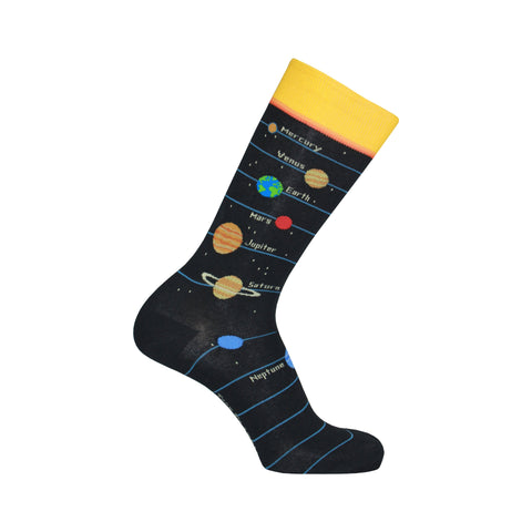 Planets Crew Socks in Black