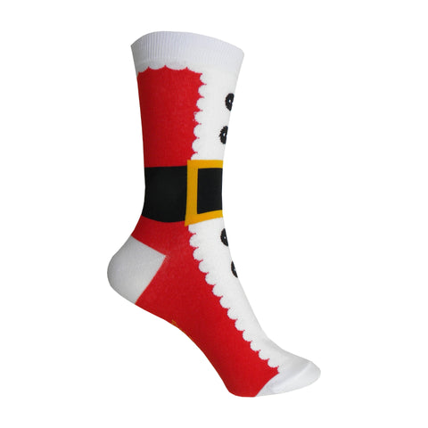 Santa Suit Crew Socks in Red and White