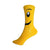 Smiley Face Crew Socks in Bright Yellow