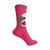 Sock Monkey Crew Socks in Fuchsia