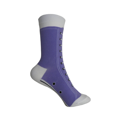High Top Sneakers Crew Socks in Purple